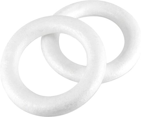 4 Pack 10 Inch Craft Foam Wreath, White Polystyrene Foam Circles Ring, Round Foam Wreath Form for Crafts DIY Arts Floral Projects Home Wedding Decor in Kuwait