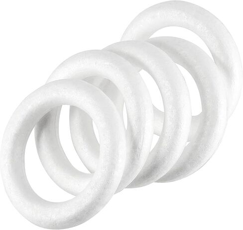 4 Pack 10 Inch Craft Foam Wreath, White Polystyrene Foam Circles Ring, Round Foam Wreath Form for Crafts DIY Arts Floral Projects Home Wedding Decor in Kuwait