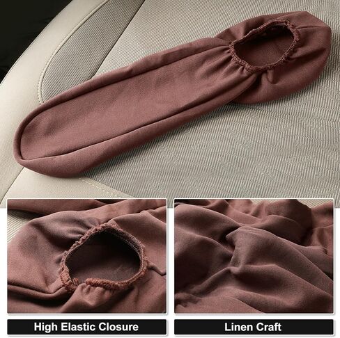 Car Front Seat Armrest Covers - Cloth Fabric Protectors, Universal Accessories for SUV, Truck, and Van, Replacement Elastic Protective Arm Rest Pair, Interior for Cars, Trucks, and SUVs (Beige) in Kuwait