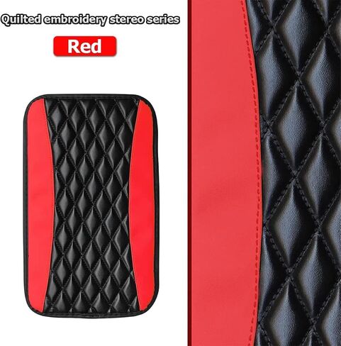 Car Center Console Cushion Pad, Universal Leather Waterproof Armrest Seat Box Cover Protector,Comfortable Car Decor Accessories Fit for Most Cars, Vehicles, SUVs (Red) in Saudi Arabia