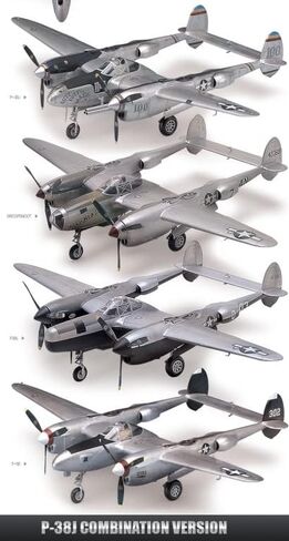 أكاديمية #12282 P-38 مجموعة نماذج بلاستيكية لايتنينج، مقياس 1/48 in Saudi Arabia