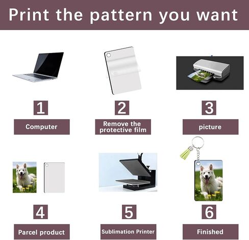 15 PCS sublimation keychain blanks with Tassels Double Sided MDF sublimation keychains blanks bulk (WHITE, Rectangular) in Saudi Arabia