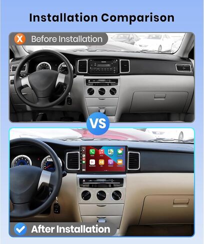 راديو ستيريو للسيارة من Leadfan Android لسيارة Toyota Corolla 2008 2009 2010 2011 2012 Wireless CarPlay Android شاشة تعمل باللمس التلقائي مع نظام ملاحة GPS مدمج واي فاي وصلة مرآة / بلوتوث / SWC/FM/WiFi/USB in Kuwait