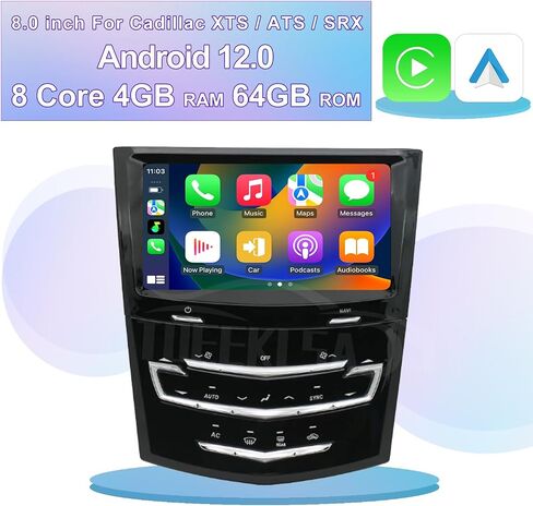 راديو سيارة أندرويد 12 لكاديلاك ATS XTS SRX 2013-2018 مشغل وسائط متعددة 2 Din ستيريو لاسلكي Carplay نظام تحديد المواقع والملاحة 4 + 64G in Saudi Arabia