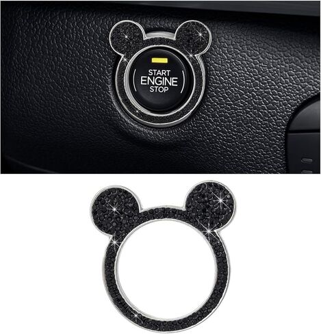 Augeny Bling Car Engine Start Button Cover, Rhinestone Key Ignition Knob Ring, Sparkling Push to Start Button Sticker for Women, Universal Car Accessories for Interior Decoration (1PC, AB) in Saudi Arabia