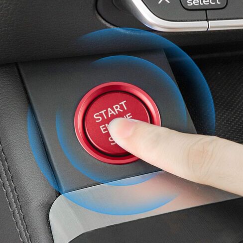 TOMALL Aluminum Engine Start Stop Push Button Cover Trim Compatible with Audi A3 A4 A5 A7 A8 Q5 S3 S5 S6 S7 Car Engine Ignition Start Button Cap Surrounding Trim Ring Decoration (Red) in Saudi Arabia