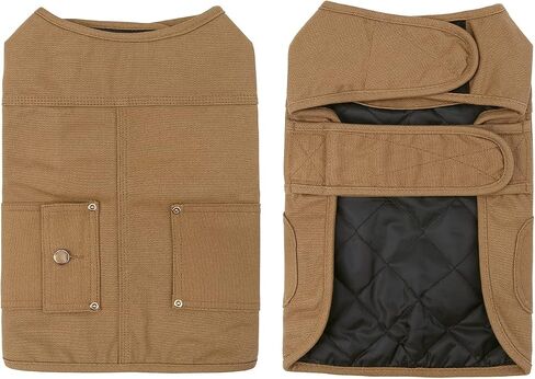 HDE Canvas Dog Vest Waterproof Jacket Cold Weather Coats for S-XL Dogs Black - S in Saudi Arabia