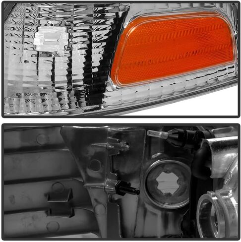 ACANII-For 1998-2011 Ford Crown Victoria المصابيح الأمامية المصابيح الأمامية + أضواء إشارة وقوف السيارات الزاوية سائق + الركاب in Kuwait