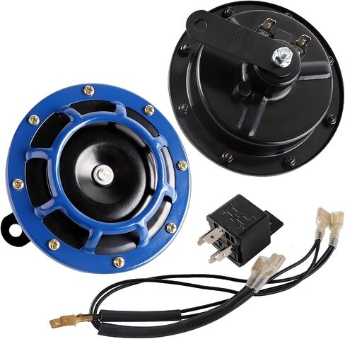 Car Horn High/Low pitched Car Horn Kit Truck Motorcycle Train Horn 12V 130 dB (red) in Saudi Arabia