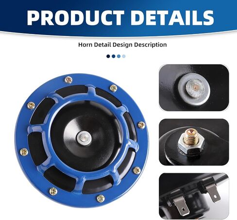 Car Horn High/Low pitched Car Horn Kit Truck Motorcycle Train Horn 12V 130 dB (red) in Saudi Arabia