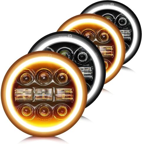 CO LIGHT 5.75 Led Headlight 5 3/4 Round Led Headlights Whit DRL Amber Turn Signal Light and Hi/Lo Beam Led Projector Sealed Beam Headlight Compatible with Thunderbird Torino 4PCS in Kuwait