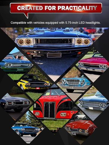 CO LIGHT 5.75 Led Headlight 5 3/4 Round Led Headlights Whit DRL Amber Turn Signal Light and Hi/Lo Beam Led Projector Sealed Beam Headlight Compatible with Thunderbird Torino 4PCS in Kuwait