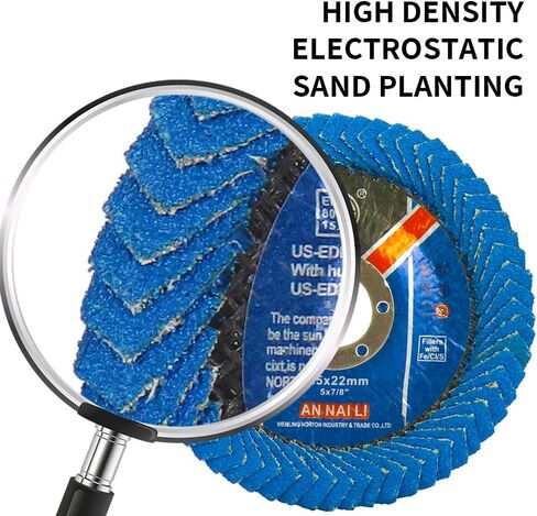 5Pcs Curved Flap Discs Angle Grinder Sanding Disc 60 Grit, Radial Zirconia Grinding Wheel, High Density Abrasive Corner Flap Disc, High Performance Edge Grinding (4inch x 5/8inch) in Saudi Arabia