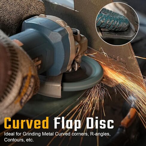 5Pcs Curved Flap Discs Angle Grinder Sanding Disc 60 Grit, Radial Zirconia Grinding Wheel, High Density Abrasive Corner Flap Disc, High Performance Edge Grinding (4inch x 5/8inch) in Saudi Arabia