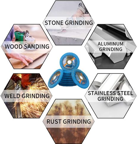 5Pcs Curved Flap Discs Angle Grinder Sanding Disc 60 Grit, Radial Zirconia Grinding Wheel, High Density Abrasive Corner Flap Disc, High Performance Edge Grinding (4inch x 5/8inch) in Saudi Arabia