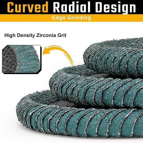 5Pcs Curved Flap Discs Angle Grinder Sanding Disc 60 Grit, Radial Zirconia Grinding Wheel, High Density Abrasive Corner Flap Disc, High Performance Edge Grinding (4inch x 5/8inch) in Saudi Arabia