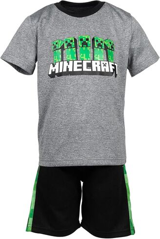 Minecraft Creeper T-Shirt Tank Top and MeshShorts 3 Piece Outfit Set Little Kid to Big Kid in Saudi Arabia