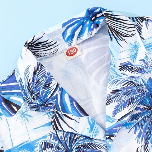 Kidmian Liitle Boys 3-pieces Summer Hawaiian Button Down Shirts and Short Sets with Sleeveless Vest Clothing Outfits Sets in Saudi Arabia