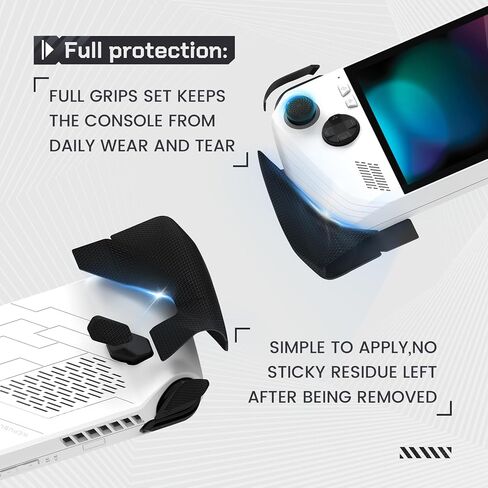مقابض مقبض فاخرة من PlayVital باللون الأسود لوحدة تحكم ROG Ally مع أغطية قبضة الإبهام، ومشغل ناعم غير قابل للانزلاق وملصقات قبضة زر خلفي لألعاب ROG Ally المحمولة - نسيج ماسي سداسي in Saudi Arabia