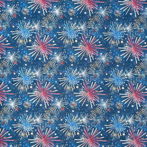 Singer Fabric, 100% Cotton, Firework Bursts, Cut by The Yard in Saudi Arabia