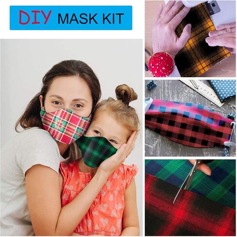 12 Pieces Buffalo Plaid Fabric Craft Bundle Cotton Fabric Squares Holiday Fabric 10 x 10 Inch Patchwork Sewing Fabric for Christmas DIY Sewing Quilting in Saudi Arabia