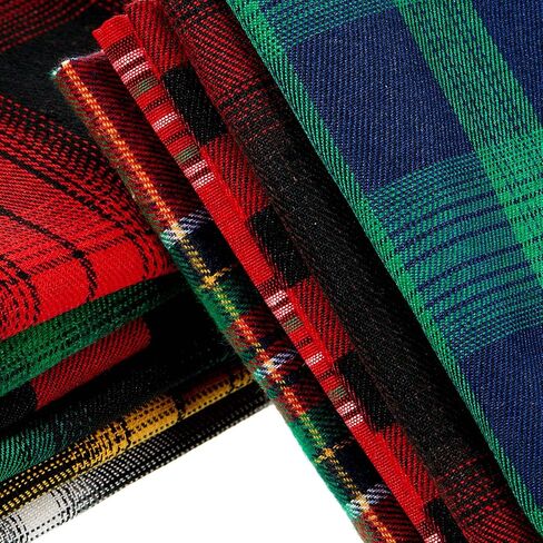 12 Pieces Buffalo Plaid Fabric Craft Bundle Cotton Fabric Squares Holiday Fabric 10 x 10 Inch Patchwork Sewing Fabric for Christmas DIY Sewing Quilting in Saudi Arabia