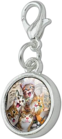 GRAPHICS & MORE Cats Selfie at London Palace England Britain Antiqued Bracelet Pendant Zipper Pull Charm with Lobster Clasp in Saudi Arabia
