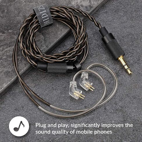 SE3.5 Detachable Earphone Cable, 3.5mm Plug Replacement Headphone Audio Cable Headphone Upgraded Cable 2 Pin 0.78mm IEM Cord for Headphone Earphone (3.5mm) in Kuwait