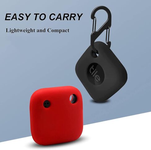4 قطع حافظة لجهاز Tile Mate Tracker 2022، غطاء جلدي ناعم من السيليكون ممتص للصدمات مع ملحقات حلقة تسلق (أسود + أزرق + أحمر + أبيض) in Kuwait