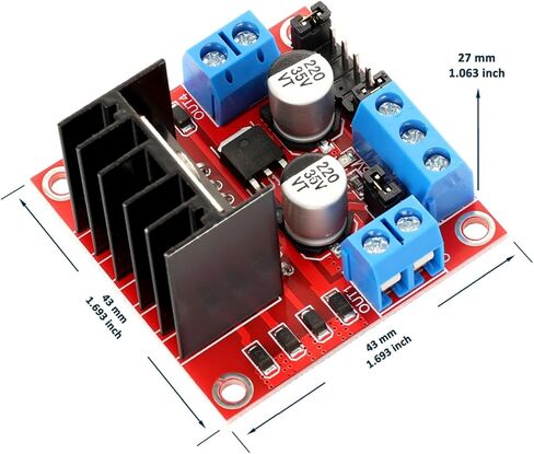 5 قطع L298N وحدة تحكم في مشغل المحرك لوحة تركيبية لـ Arduino Smart Car Power UNO MEGA R3 Mega2560 - DC Dual H-Bridge Stepper Motor Controller in Kuwait