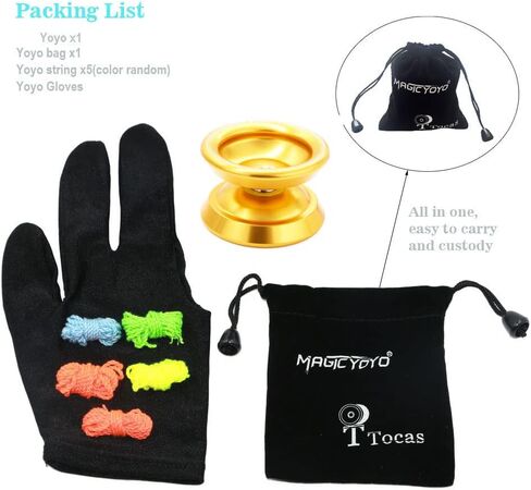 Magicyoyo T8 Shadow Unresponse Yoyo Professional Metal Yo Yo Ball Bearing هدية مع قفاز وحقيبة و5 خيوط (ذهبي) in Kuwait