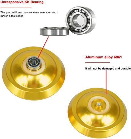 Magicyoyo T8 Shadow Unresponse Yoyo Professional Metal Yo Yo Ball Bearing هدية مع قفاز وحقيبة و5 خيوط (ذهبي) in Kuwait