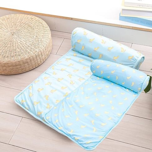 PUMYPOREITY Cooling Dog Bed, Pet Cooling Mat with Pillow, Ice Silk Cooling Dog Blanket, Self Cooling Pad for Cat,Dog, Washable Summer Pet Mat for Kennel, Crates, Sofa, Floor, Green, L in Kuwait