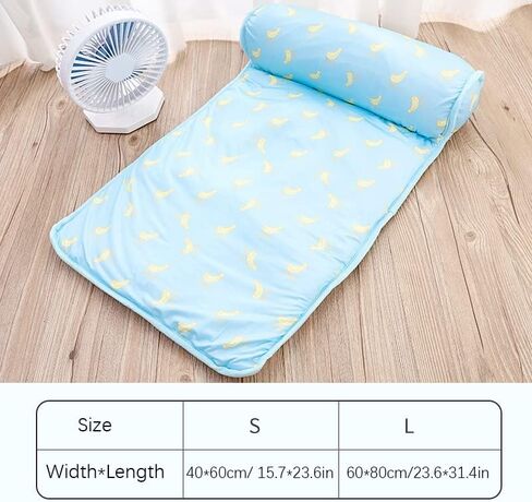 PUMYPOREITY Cooling Dog Bed, Pet Cooling Mat with Pillow, Ice Silk Cooling Dog Blanket, Self Cooling Pad for Cat,Dog, Washable Summer Pet Mat for Kennel, Crates, Sofa, Floor, Green, L in Kuwait