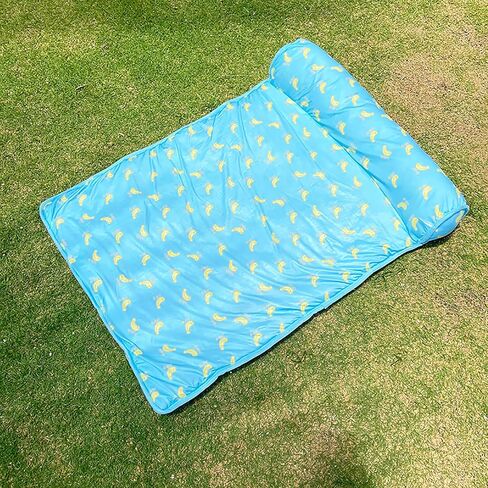 PUMYPOREITY Cooling Dog Bed, Pet Cooling Mat with Pillow, Ice Silk Cooling Dog Blanket, Self Cooling Pad for Cat,Dog, Washable Summer Pet Mat for Kennel, Crates, Sofa, Floor, Green, L in Kuwait