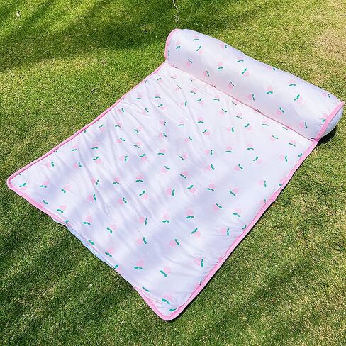 PUMYPOREITY Cooling Dog Bed, Pet Cooling Mat with Pillow, Ice Silk Cooling Dog Blanket, Self Cooling Pad for Cat,Dog, Washable Summer Pet Mat for Kennel, Crates, Sofa, Floor, Green, L in Saudi Arabia