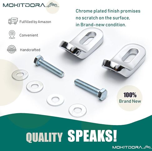 MoKitDora Front Touchless Tie-Downs Bracket for Harley Touring FLH/T Road King Glide and Street Electra Glide, Chrome in Saudi Arabia