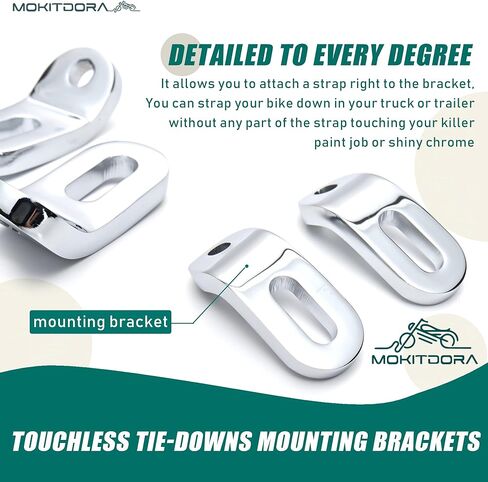 MoKitDora Front Touchless Tie-Downs Bracket for Harley Touring FLH/T Road King Glide and Street Electra Glide, Chrome in Saudi Arabia