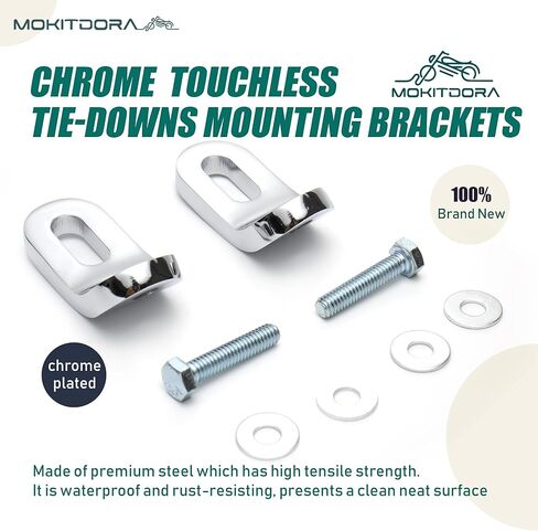 MoKitDora Front Touchless Tie-Downs Bracket for Harley Touring FLH/T Road King Glide and Street Electra Glide, Chrome in Saudi Arabia
