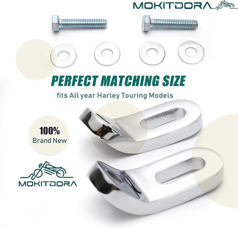 MoKitDora Front Touchless Tie-Downs Bracket for Harley Touring FLH/T Road King Glide and Street Electra Glide, Chrome in Saudi Arabia