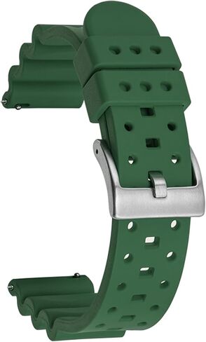 Fluororubber Watch Band Quick Release Diver FKM Rubber Watch Strap 18mm 20mm 22mm 24mm Ventilated Soft Durable Universal Smartwatch Band Replacement Strap for Men & Women in Saudi Arabia
