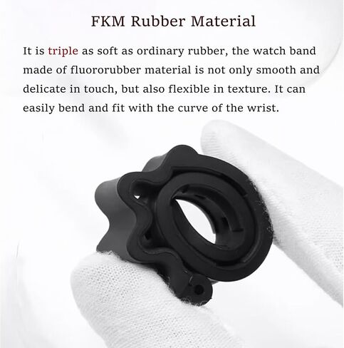 Fluororubber Watch Band Quick Release Diver FKM Rubber Watch Strap 18mm 20mm 22mm 24mm Ventilated Soft Durable Universal Smartwatch Band Replacement Strap for Men & Women in Saudi Arabia