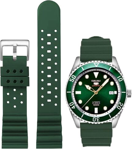 Fluororubber Watch Band Quick Release Diver FKM Rubber Watch Strap 18mm 20mm 22mm 24mm Ventilated Soft Durable Universal Smartwatch Band Replacement Strap for Men & Women in Saudi Arabia