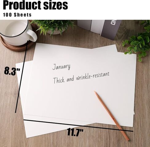 30 Sheets Ivory Card stock, 8.5 x 11 Heavyweight Paper Cream White Card Stock Craft Paper for Card Making Kids Art Crafts Scrapbooking, 230GSM in Saudi Arabia