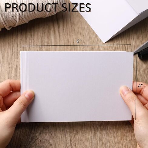 MCPINKY 100 Sheets Craft Cardstock Paper, 4x6inch White Construction Paper Kids Art Crafts Card Stocks for Art Class Print Invitation Making Scrapbooking 300gsm in Saudi Arabia