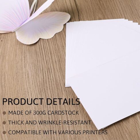 MCPINKY 100 Sheets Craft Cardstock Paper, 4x6inch White Construction Paper Kids Art Crafts Card Stocks for Art Class Print Invitation Making Scrapbooking 300gsm in Saudi Arabia