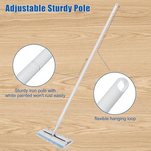 ممسحة كاستفي لتنظيف الأرضيات، عدد 24 قطعة قماش ممسحة للتنظيف الجاف، مجموعة منفضة غبار لتنظيف جميع أنواع الأسطح والأرضيات، مجموعة مكنسة وكنس لجميع الأغراض، ممسحة واحدة و24 عبوة إعادة تعبئة in Kuwait