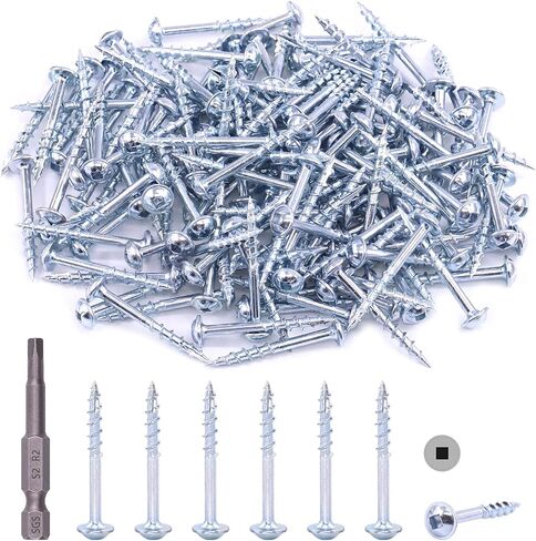 Hilitchi #8 Alloy Steel Zinc Pocket Hole Screws Weather Resistant Square Drive Screws with Square Drive (1 1/2 Inch Coarse Thread-160PCS) in Saudi Arabia