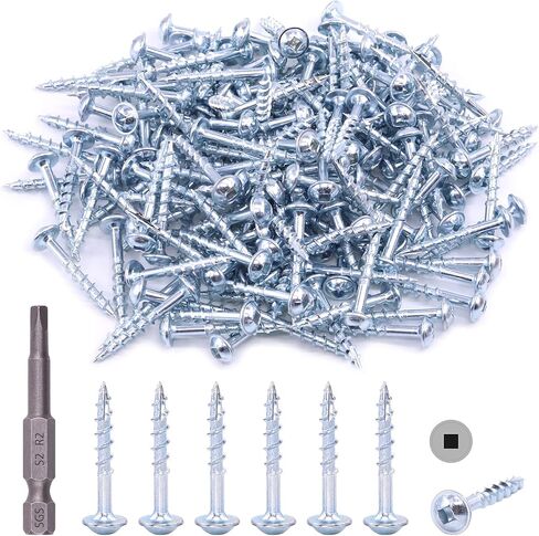 Hilitchi #8 Alloy Steel Zinc Pocket Hole Screws Weather Resistant Square Drive Screws with Square Drive (1 1/2 Inch Coarse Thread-160PCS) in Saudi Arabia