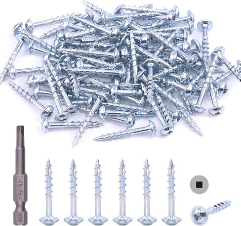 Hilitchi #8 Alloy Steel Zinc Pocket Hole Screws Weather Resistant Square Drive Screws with Square Drive (1 1/2 Inch Coarse Thread-160PCS) in Saudi Arabia